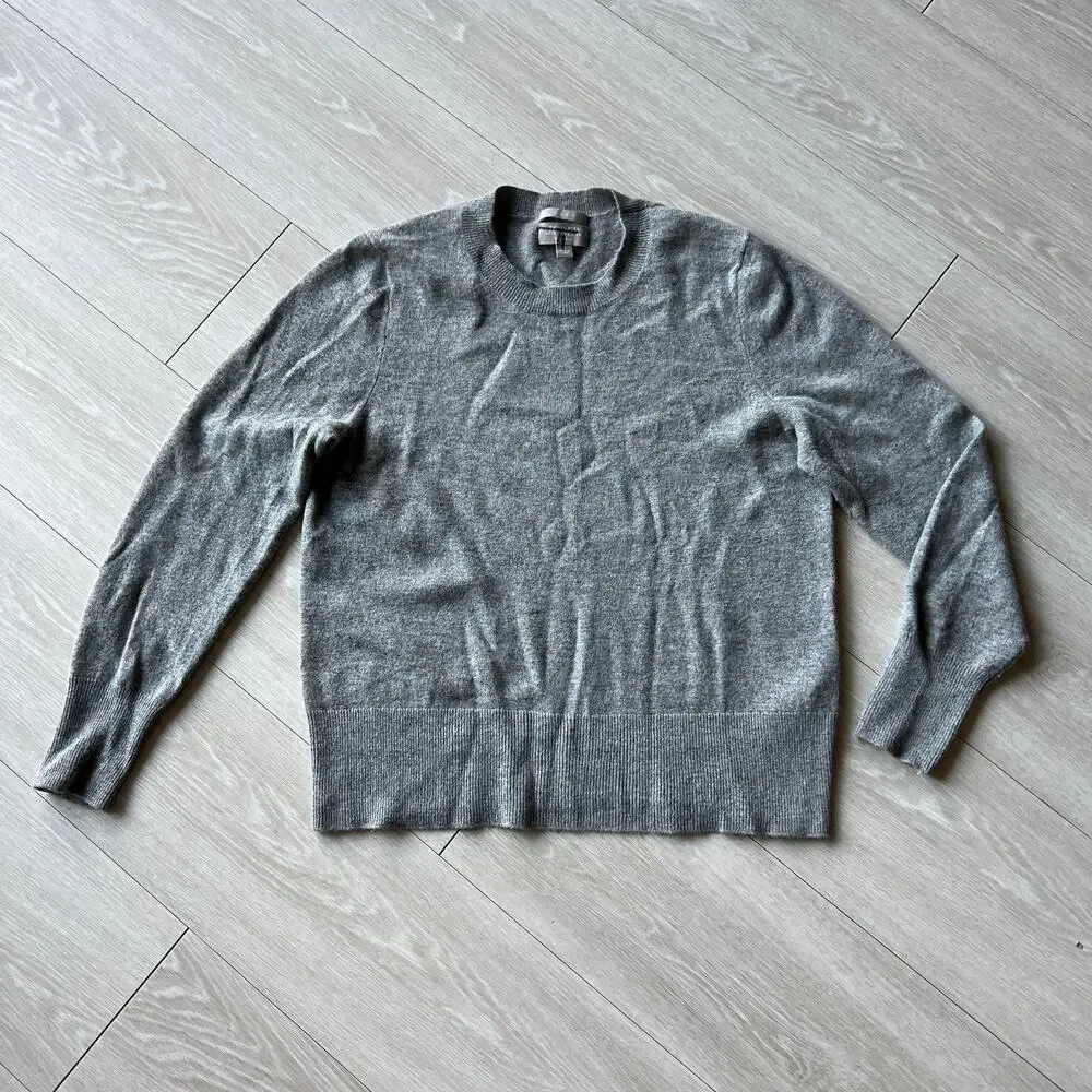 J Crew Cashmere Sweater Classic Fit Womens Medium Gray